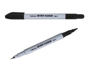 Marķieris perm. CD/DVD, konisks, divpusējs,1.0&0.5mm, melns